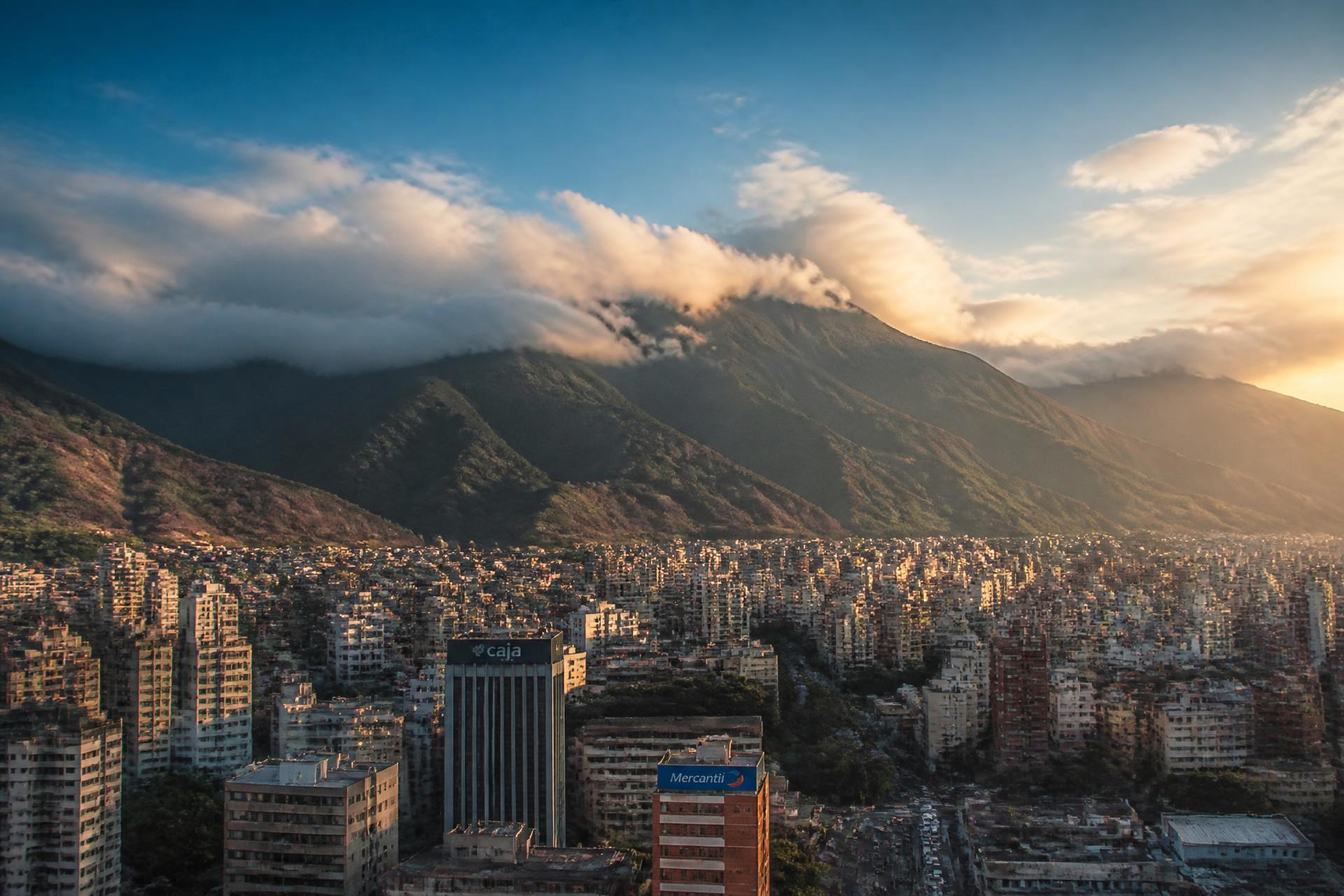Caracas skyline at golden hour